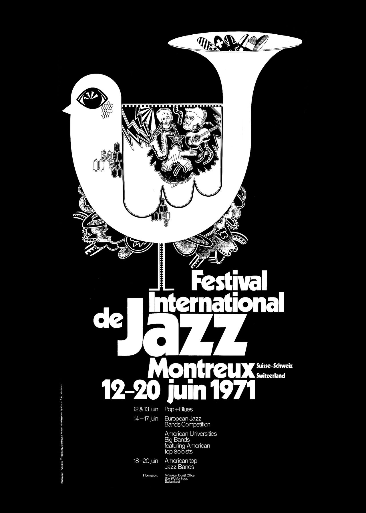 Fondation du Festival de Jazz de Montreux, 1971, artwork by Bruno Gaeng
