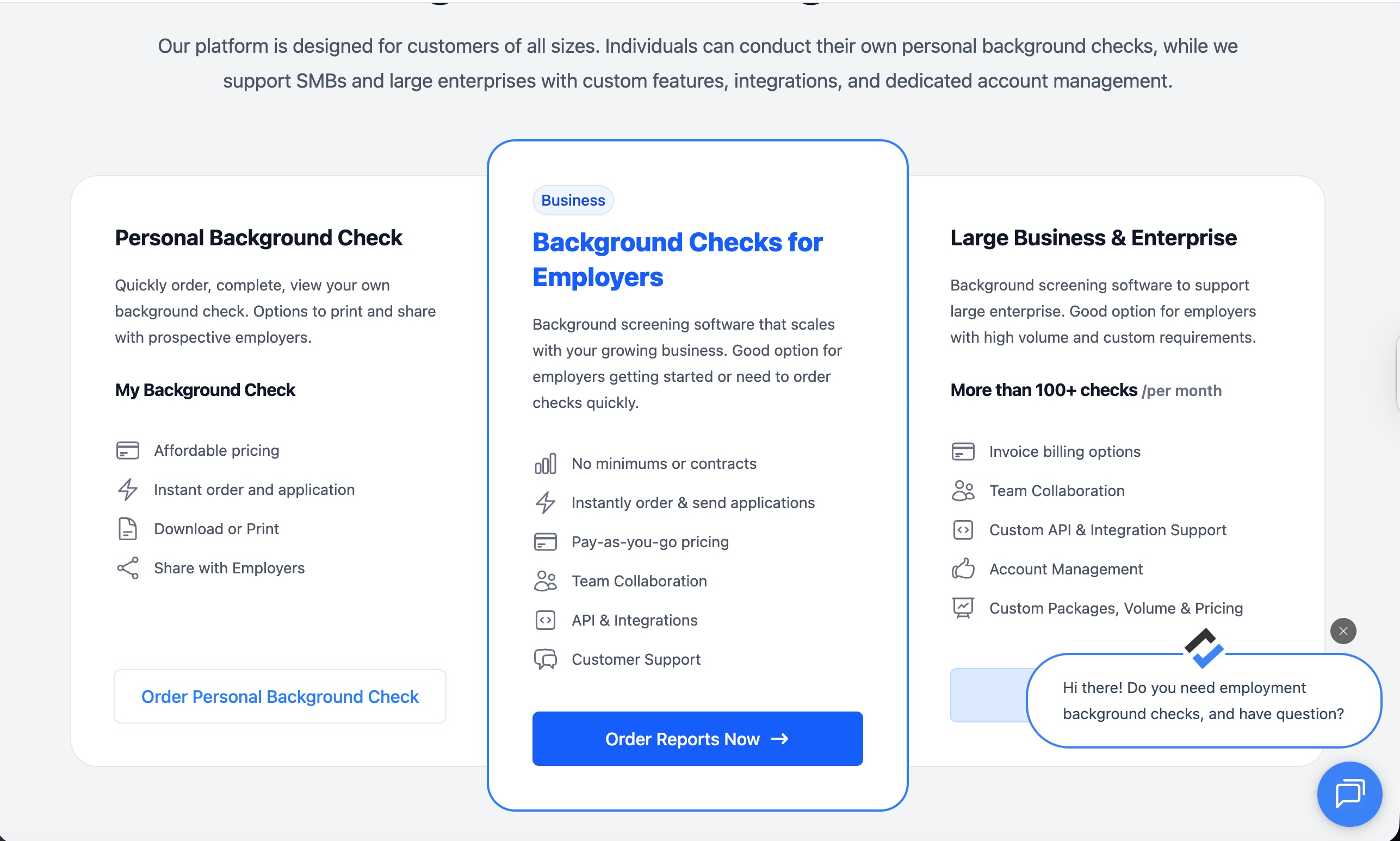 BackgroundChecks.com options