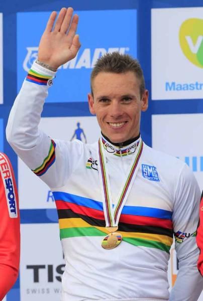 Philippe Gilbert (Belgium) was all smiles in the rainbow jersey