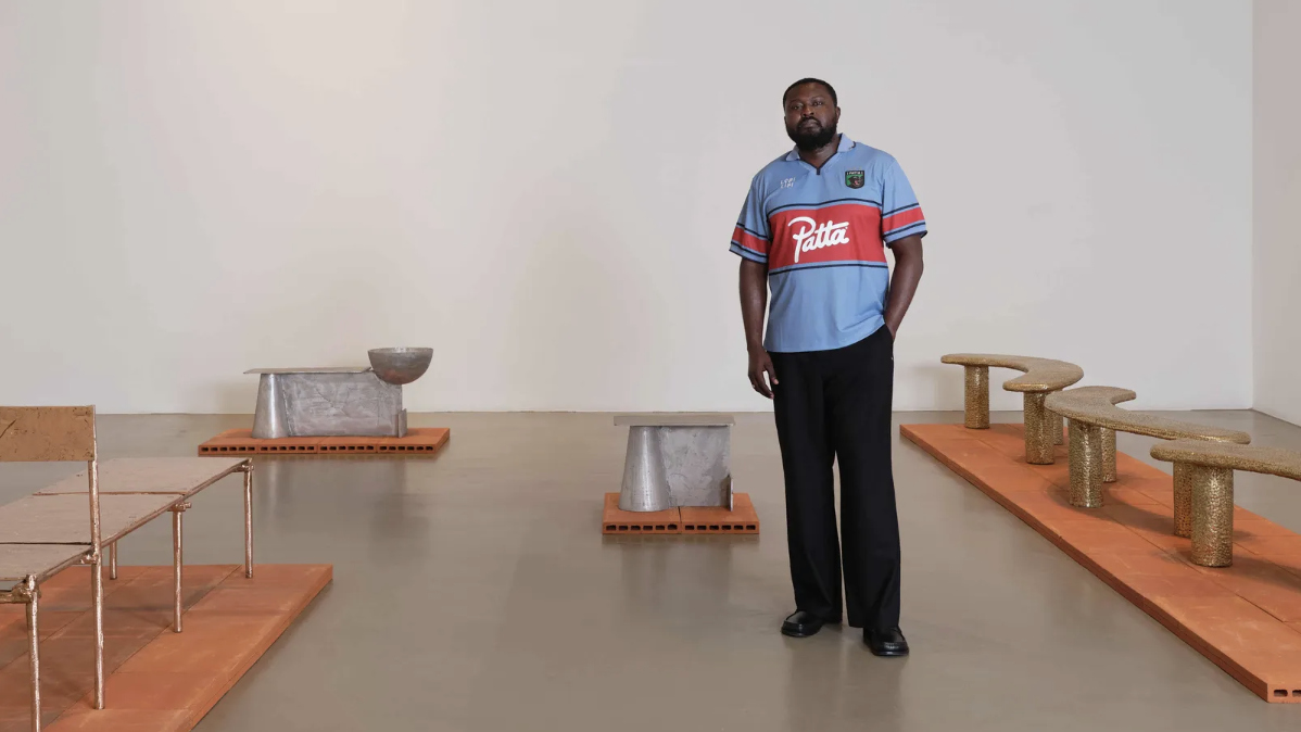 Nifemi Marcus-Bello amid his designs at Tiwani Contemporary, Lagos