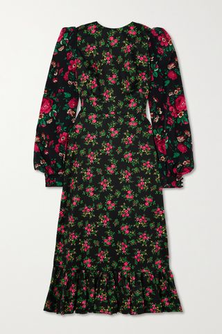 The Villanelle Belted Floral-Print Cotton Midi Dress
