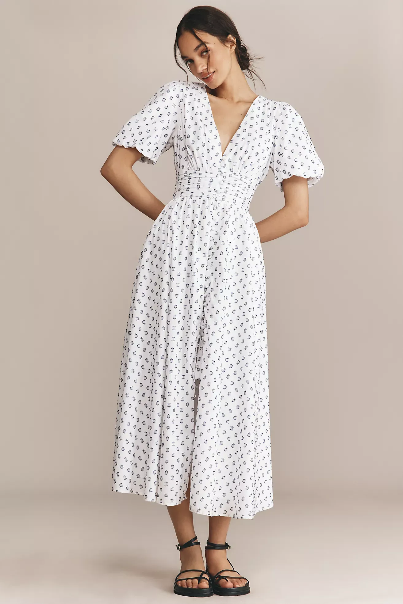 The Katerina Button-Front Dress: Textured Edition