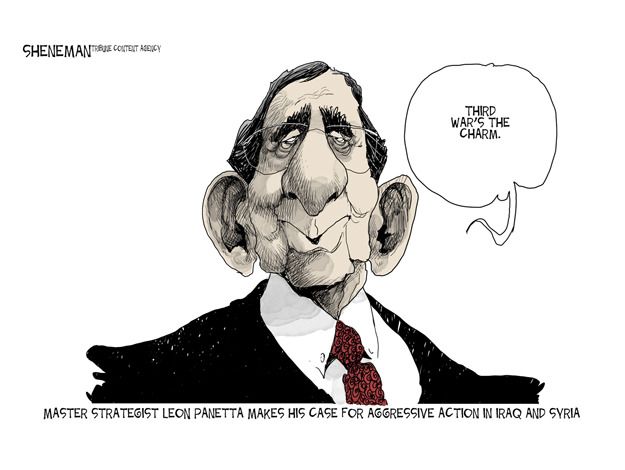 Political cartoon Leon Panetta Iraq world