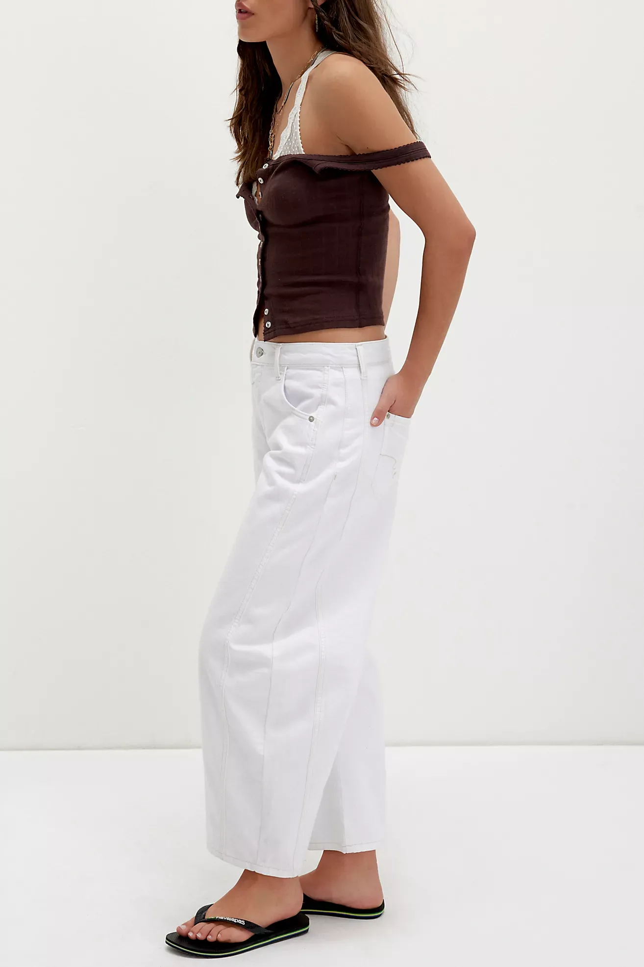 We the Free Good Luck Mid-Rise Barrel Jeans