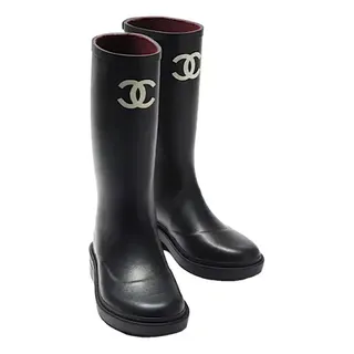Chanel rubber wellies boots