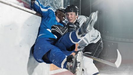 Board check, Ice hockey players 