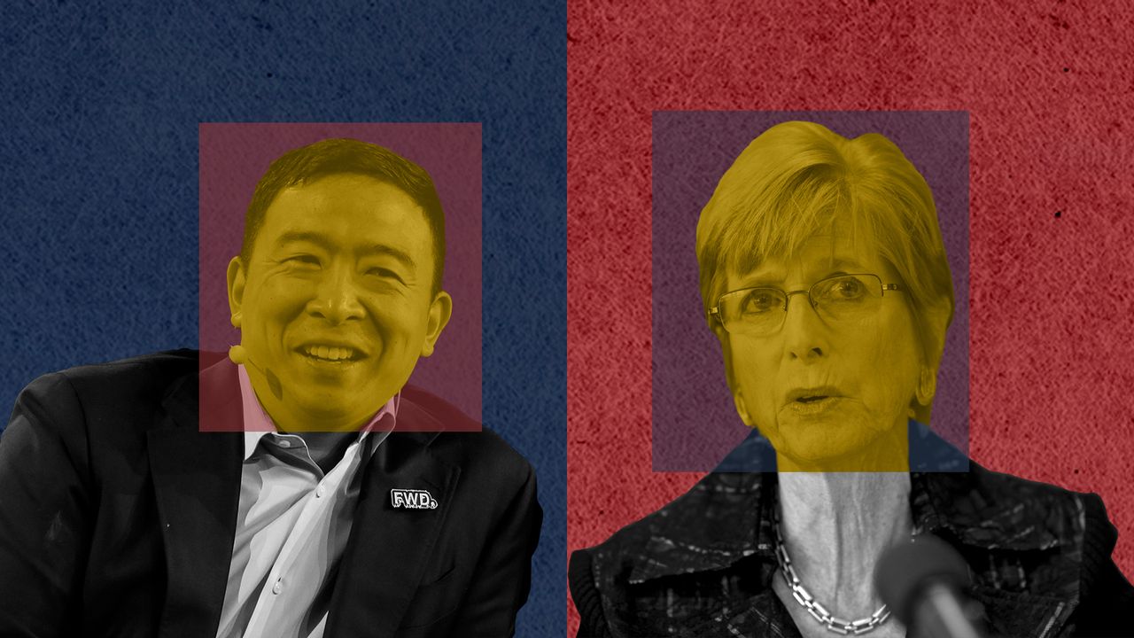 Andrew Yang and Christine Todd Whitman