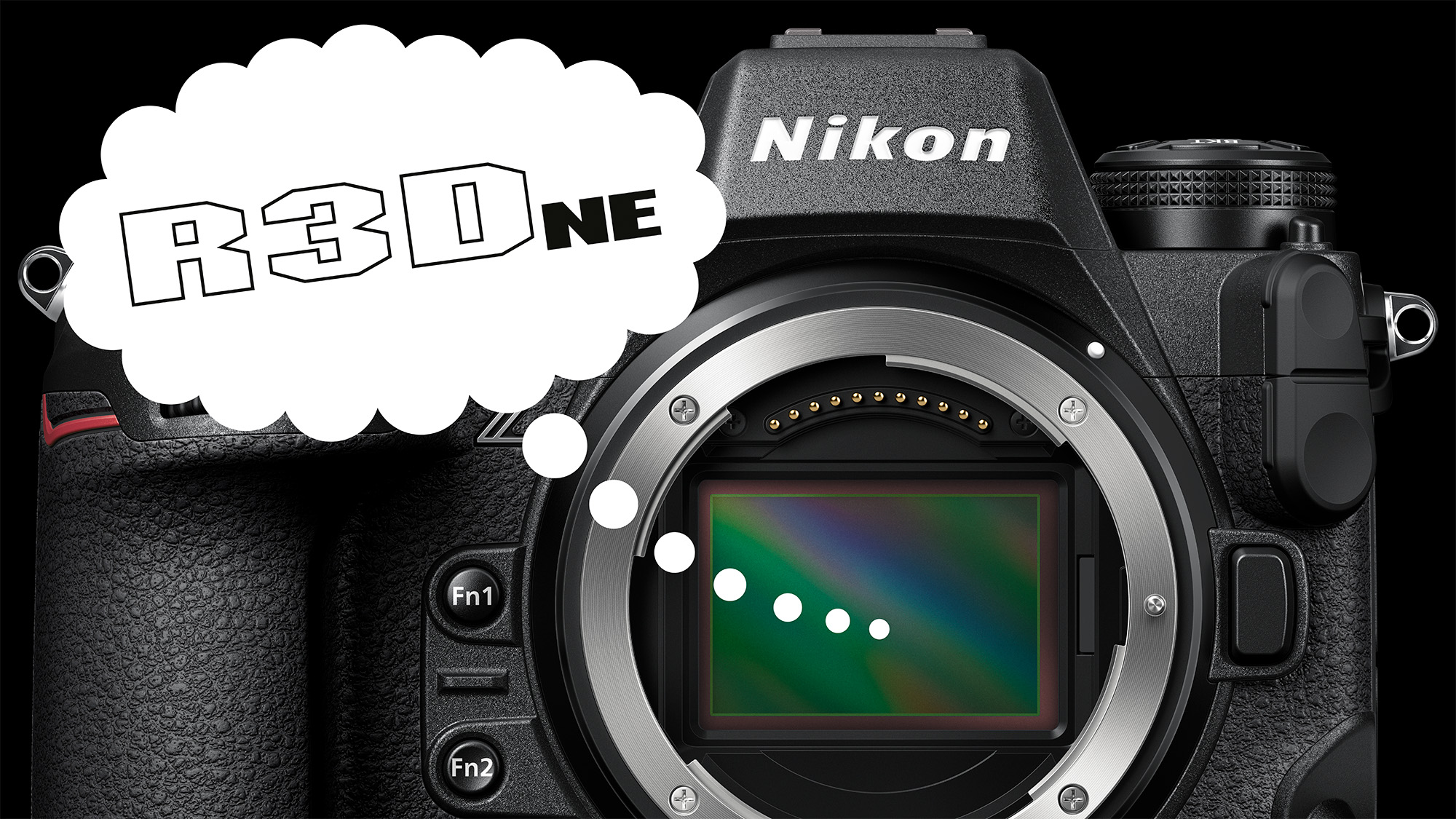 Nikon Z9 with bubble with RED R3D NE codec logo inside 