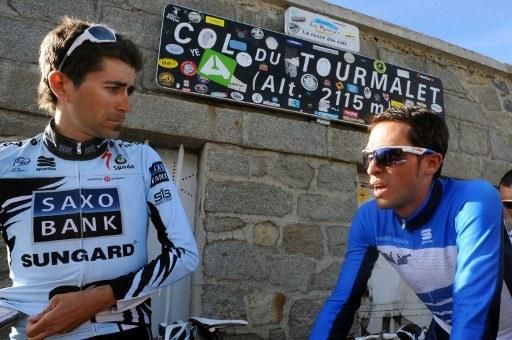 Nearly there. Contador nears the top of the Tourmalet