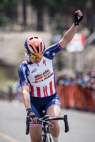 Megan Guarnier (Boeles Dolman) takes the stage 1 win in Tahoe