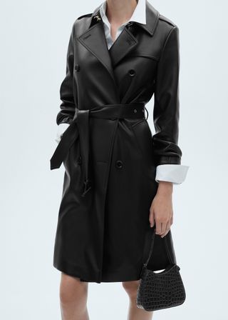 Leather-Effect Trench Coat - Women | Mango Usa