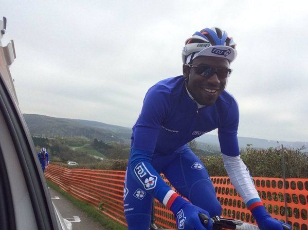 Kevin Reza during FDJ's Liege-Bastogne-Liege recon
