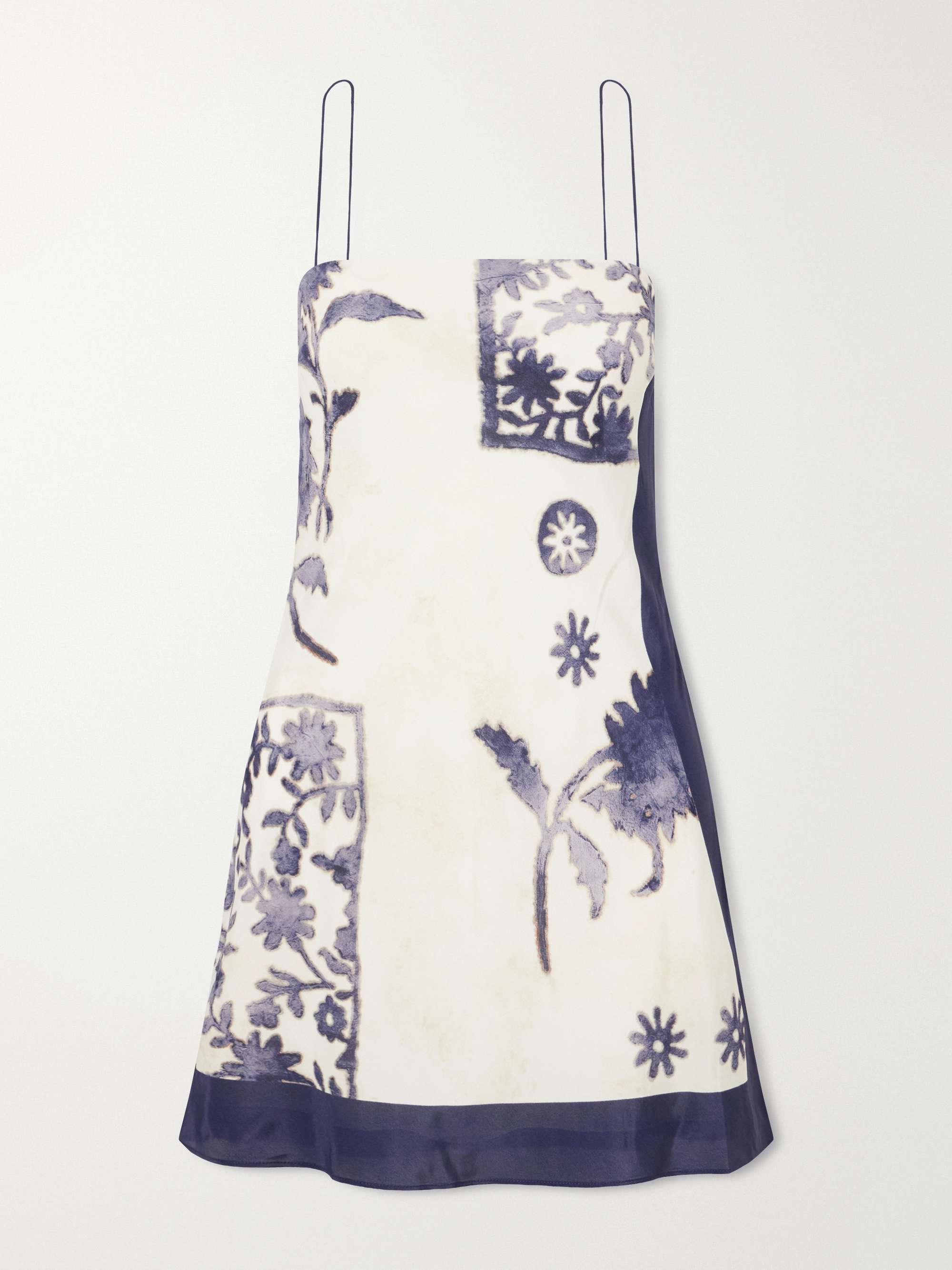Philippa Floral-Printed Crepe De Chine Mini Dress