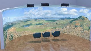 Immersive Virtual Reality from Scalable Display Technologies helps Alzheimer’s Patients by creating familiar scenes, like this one in a field on a sunny day.