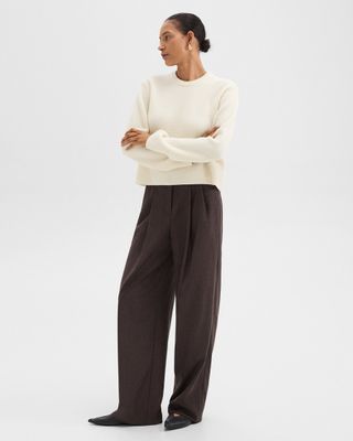 Theory, Double Pleat Pant in Sleek Flannel