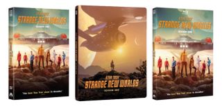 Box art for "Star Trek: Strange New Worlds" on Blu-Ray and DVD.