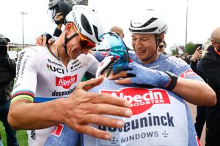 Alpecin-Deceuninck celebrate after another one-two finish at Paris-Roubaix
