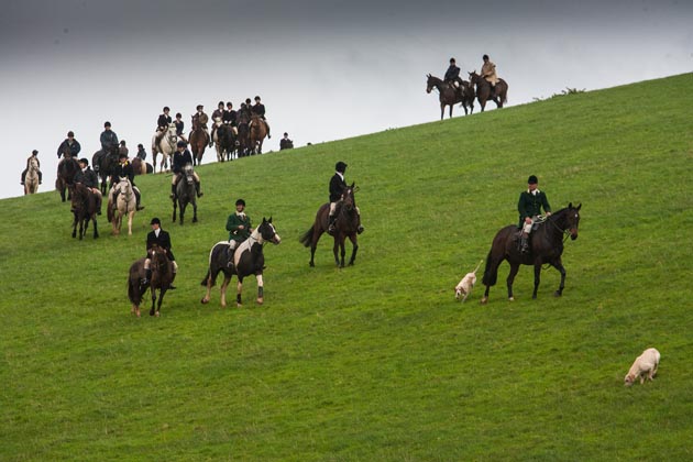 Dart Vale Hunt 08 1 2014 Coleridge Farm near Kingsbridge, South Devon,
