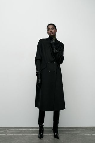 Double Breasted Wool Blend Oversized Coat