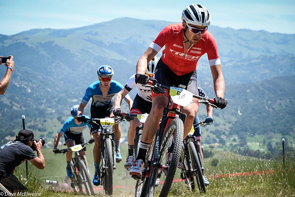 Sergio Mantecom Gutierrez (Trek Factory Racing) leading up the back side of the course
