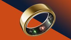 Oura Ring on TechRadar background