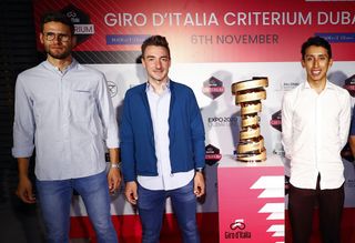 Giro d'Italia Criteirum - Expo 2020 Dubai - Riders Presentation - 05/11/2021 - Filippo Ganna (ITA - Ineos Grenadiers) - Elia Viviani (ITA - Cofidis) - Egan Bernal (COL - Ineos Grenadiers) - Peter Sagan (SVK - Bora - Hansgrohe) - photo Luca Bettini/BettiniPhotoÂ©2021