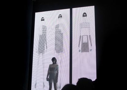 projected on to the catwalk screen