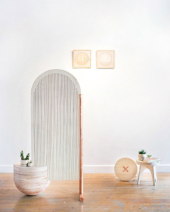 Back side of Parker’s ‘Wabisabi’ mirror/table