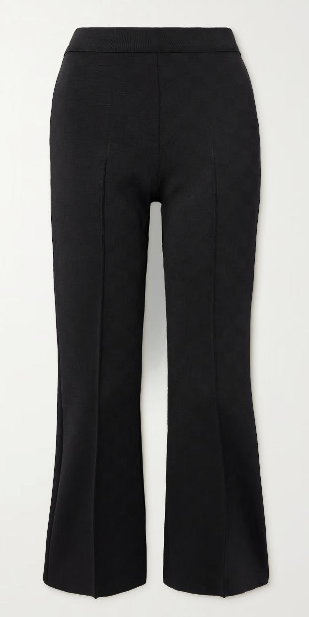 High Sport, NSFW Crop Kick checked stretch-knit flared pants