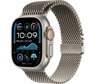 Apple Watch Ultra 2 Cellular - 49 Mm Natural Titanium Case With Natural Titanium Milanese Loop - Medium