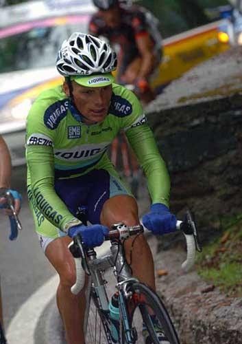Danilo Di Luca (Liquigas) rides within himself during stage 13