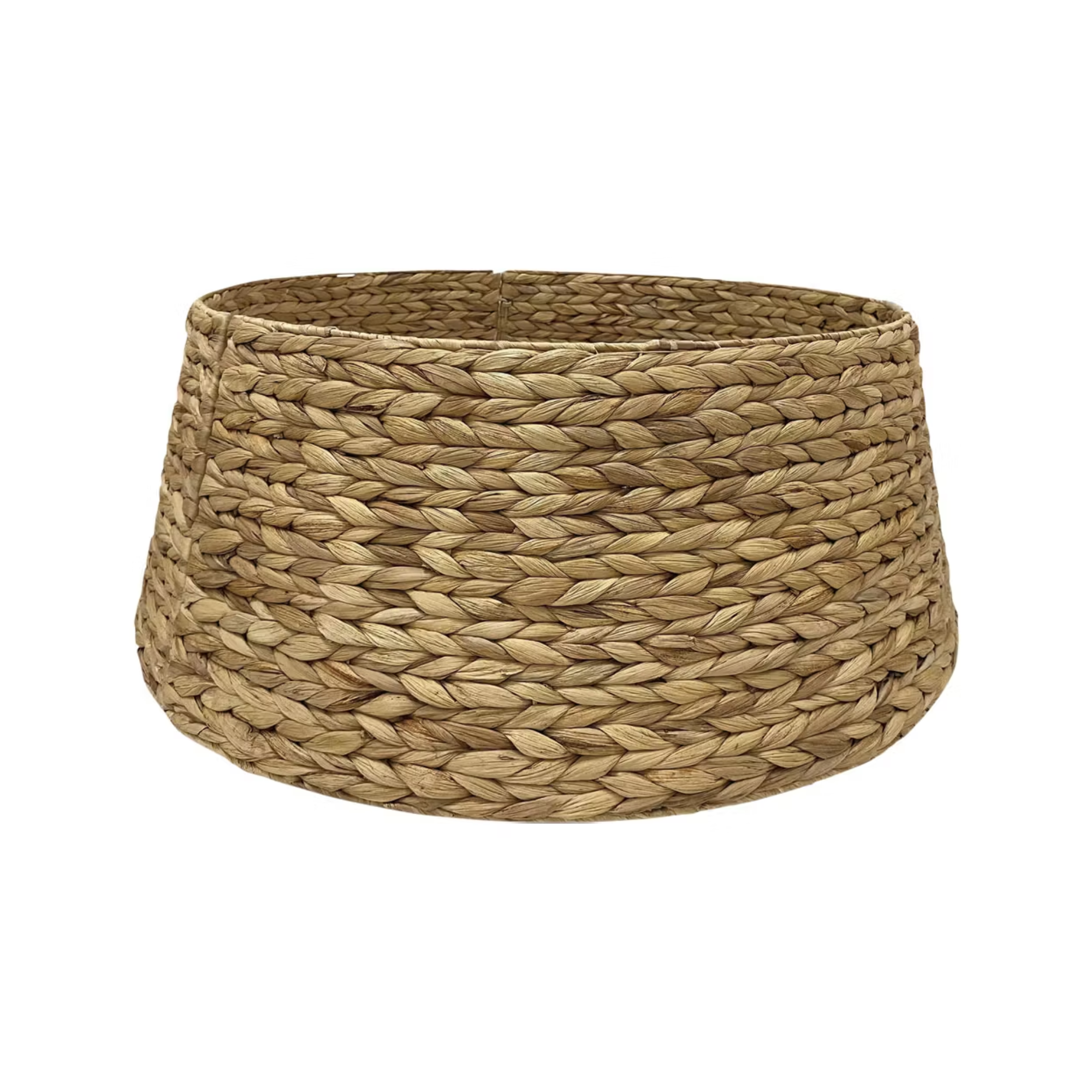 a woven water hyacinth tree collar