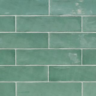 A green ceramic tile