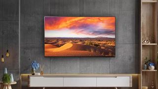 The LG B4 OLED on a living room wall.