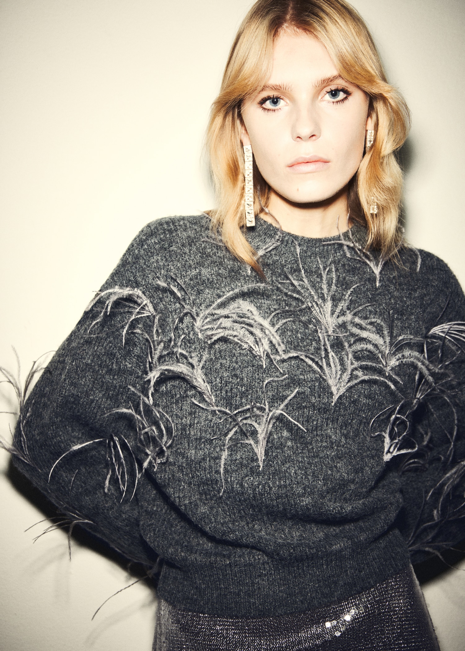 Knitted Sweater With Feathers - Women | Mango United Kingdom