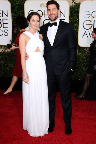 Emily Blunt wears Michael Kors and Lorraine Schwartz jewelry at The Golden Globes 2015