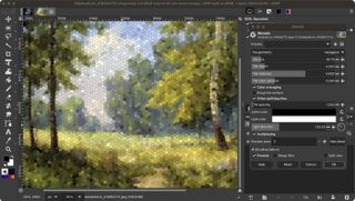 Using Gimp with the PhotoGimp overlay to transform the software into a Photoshop lookalike