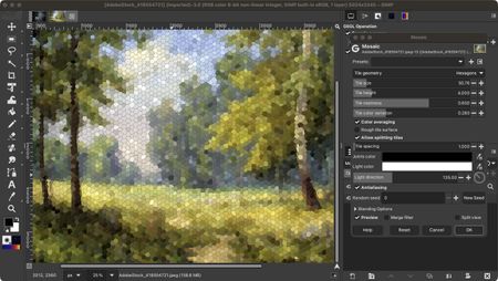 Using Gimp with the PhotoGimp overlay to transform the software into a Photoshop lookalike