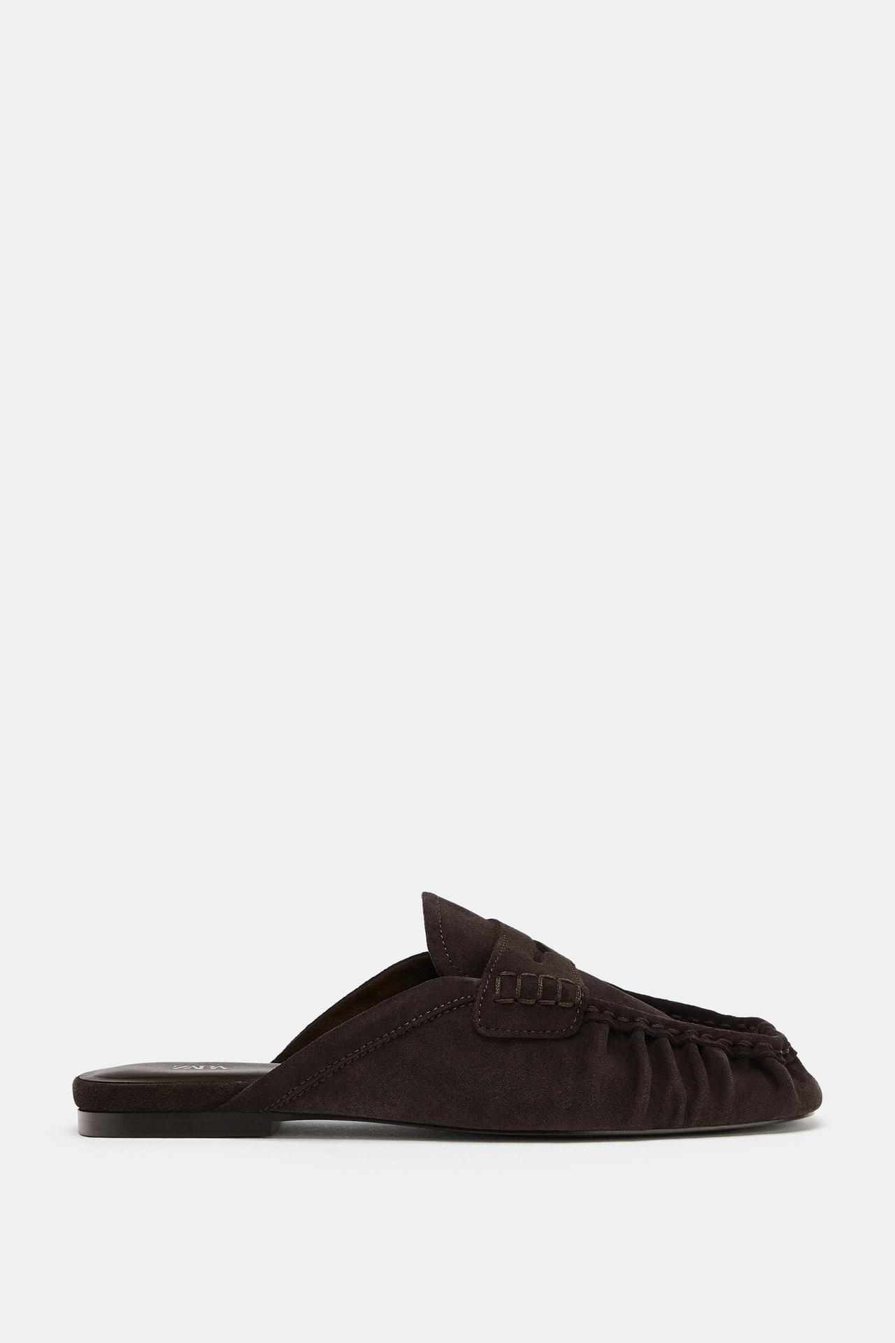 Zara, Leather Mule Loafers