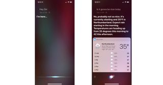 check the weather with siri
