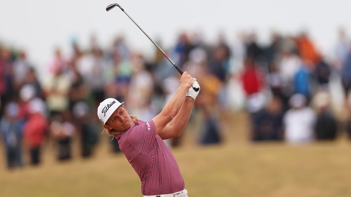 Cameron Smith of Australia plays a shot on the 16th hole during Day Four of The 150th Open at St Andrews Old Course on July 17, 2022 in St Andrews, Scotland.