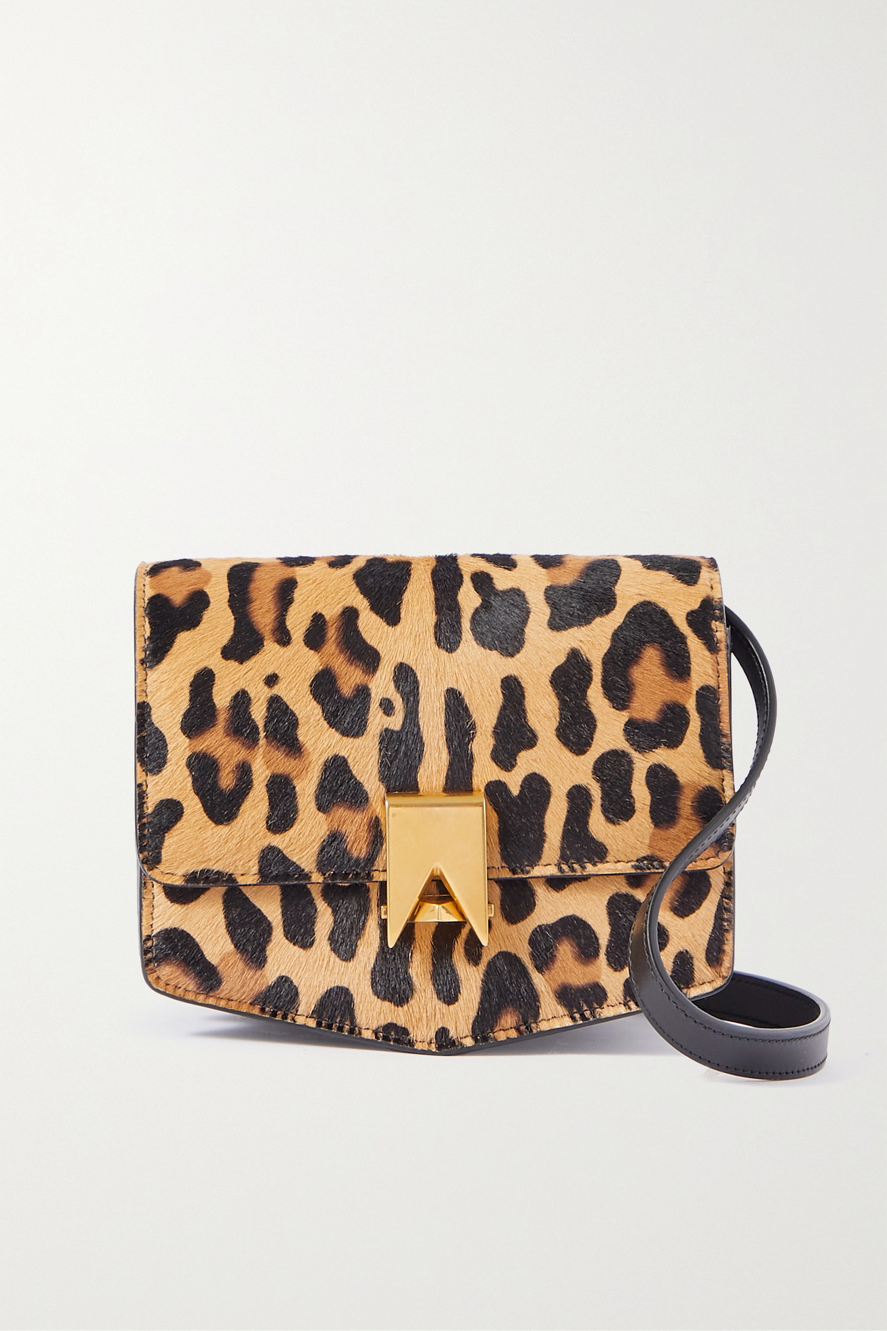 Le Papa Leopard-Print Pony Hair and Leather Shoulder Bag