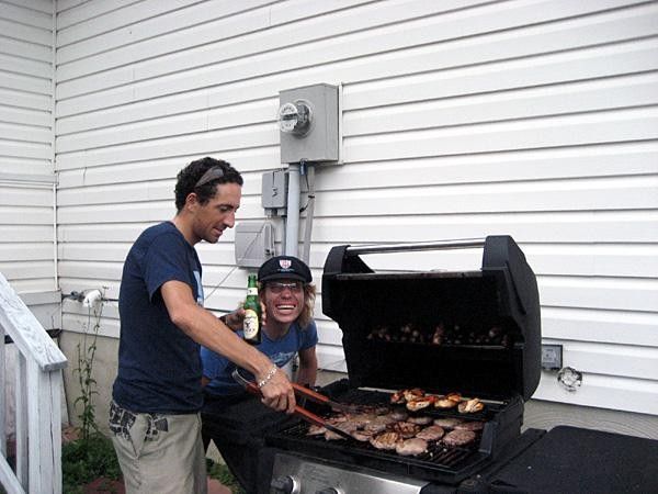 Willo and Hoppy get the barbie going.