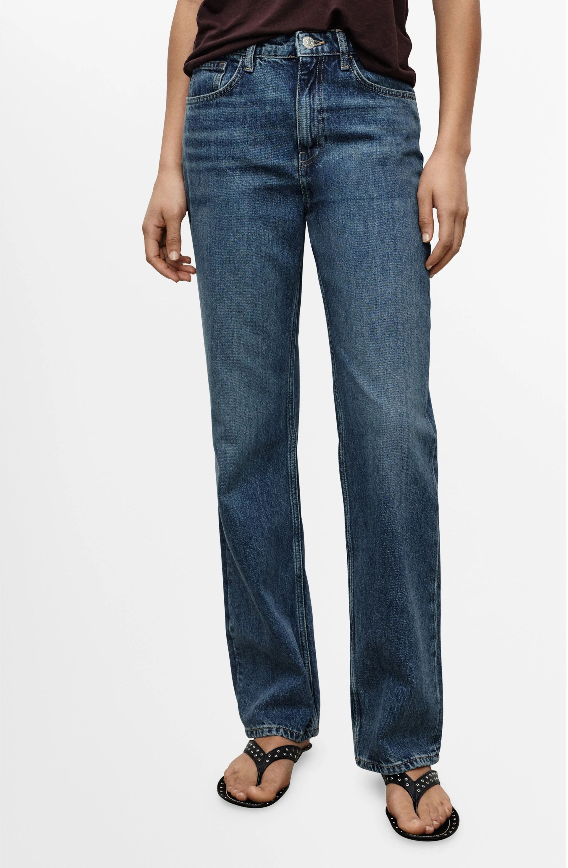 MANGO, Matilda Mid Rise Straight Leg Jeans