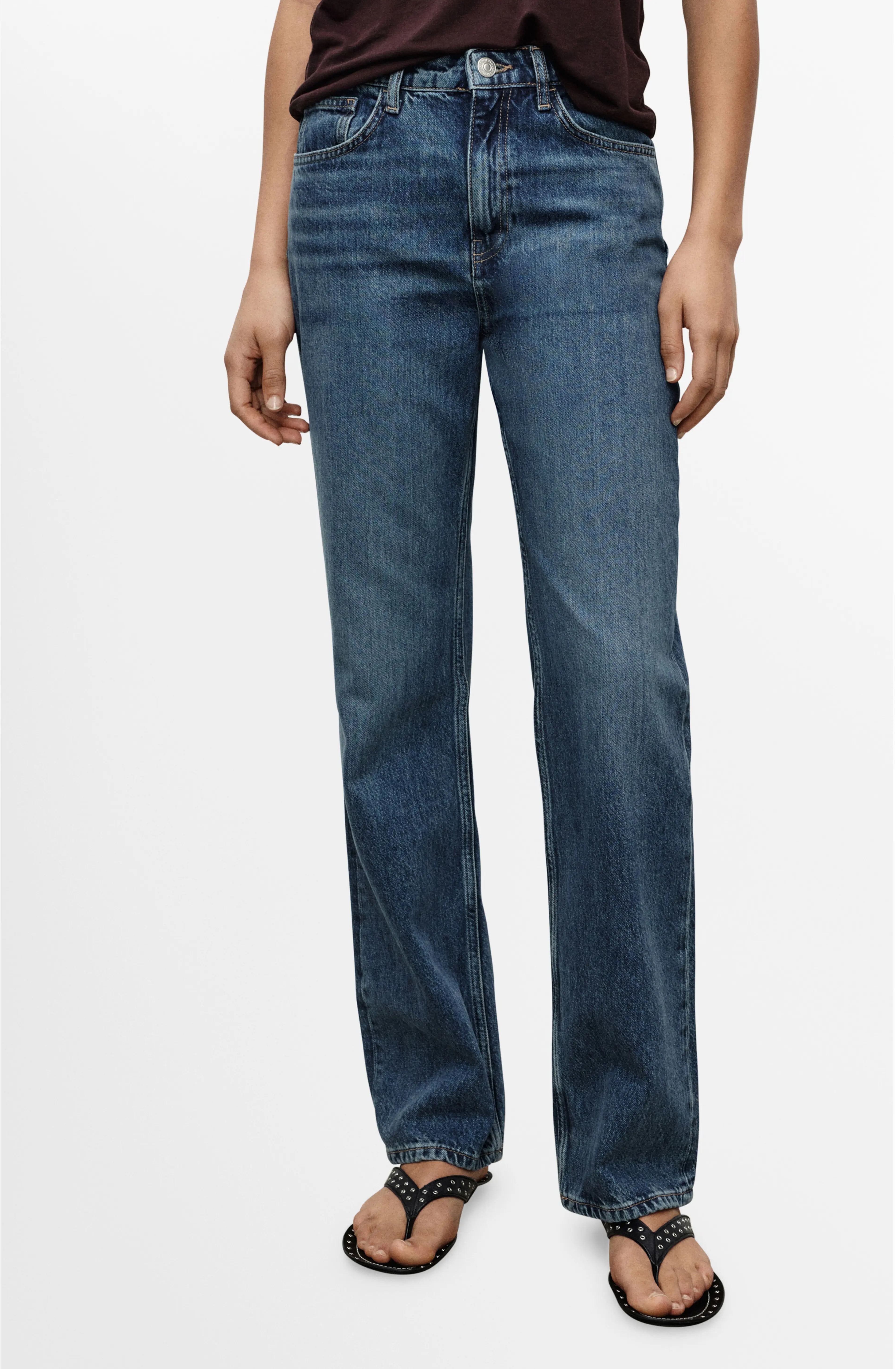 MANGO, Matilda Mid Rise Straight Leg Jeans