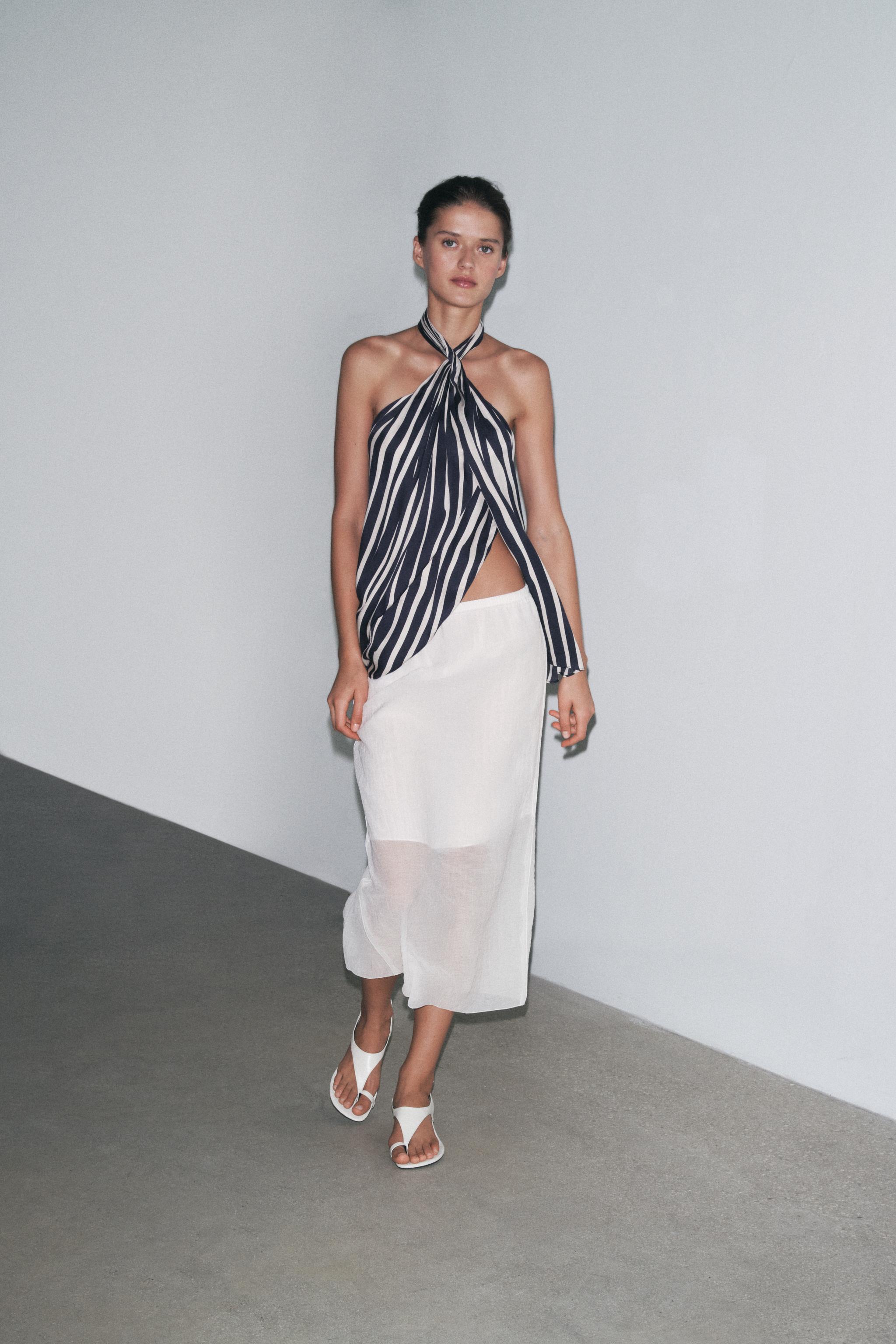 Semi-Sheer Midi Skirt Zw Collection