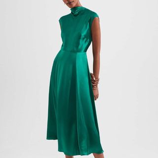 Emerald green dress from Hobbs