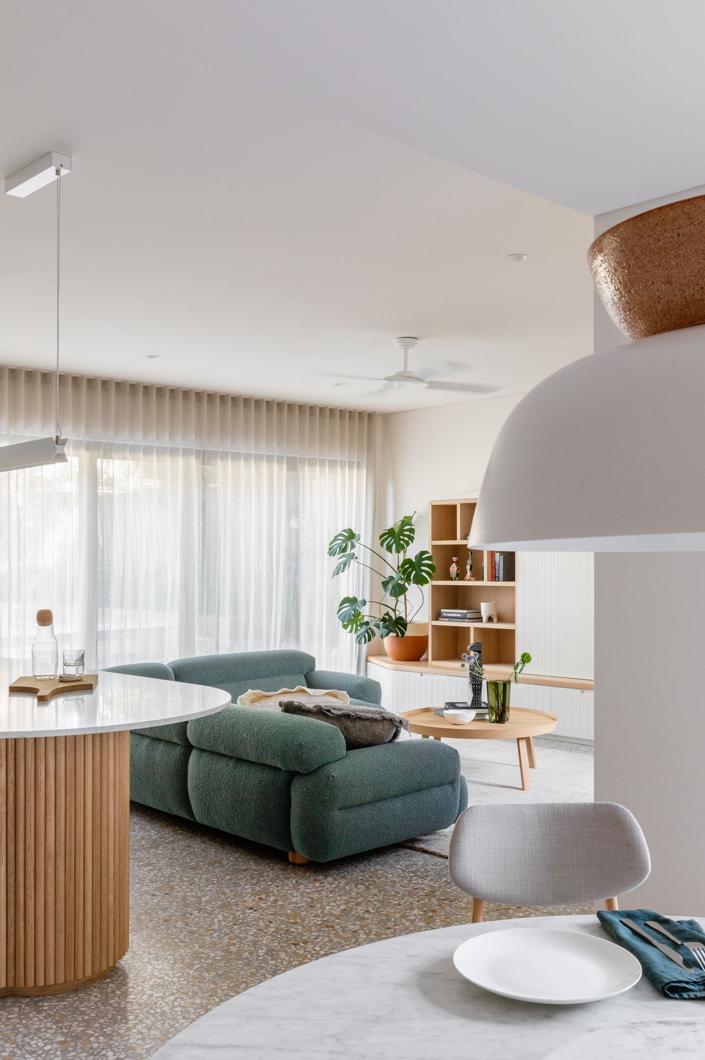 A kitchen cum living room