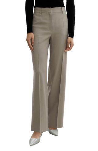 MANGO, Creased Wide Leg Pants