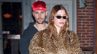 Justin Bieber and Hailey Bieber are seen on February 06, 2025 in New York City. 